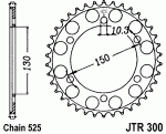 Звезда задняя JTR300.48ZBK черная