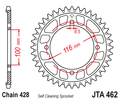 Звезда задняя JTA462.49