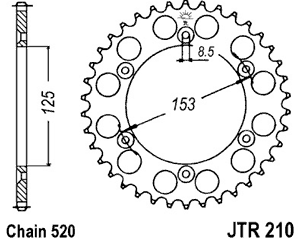 Звезда задняя JTR210.53