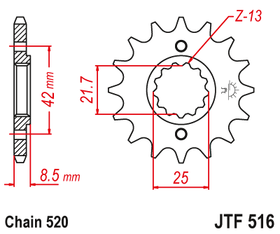 Звезда передняя JTF516.13