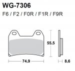 Тормозные колодки WRP WG-7306-F2 (FDB2042 / FDB2099 / FA244)