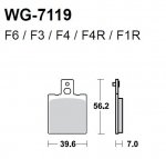 Тормозные колодки WRP WG-7119-F3 (FDB207 / FA047)