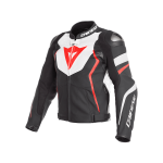 Куртка кожаная Dainese AVRO 4 23A Black matt/White/Fluo-red