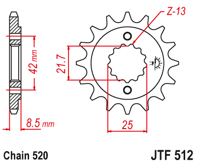 Звезда передняя JTF512.14