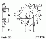 Звезда передняя JTF296.16RB с демпфером