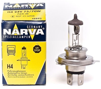 Narva Лампа головного света H4 P43t 24V 75/70W