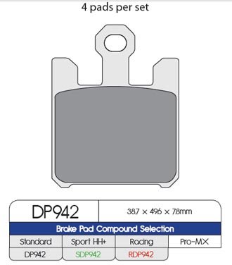 Тормозные колодки DP Brakes SDP942HH+ синтетические