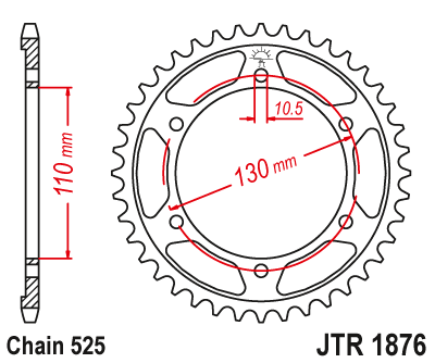 Звезда задняя JTR1876.44