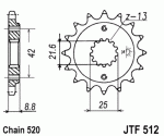 Звезда передняя JTF512.16RB с демпфером
