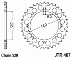 Звезда задняя JTR487.42