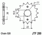 Звезда передняя JTF280.13