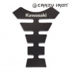 CRAZY IRON Наклейка на бак KAWASAKI ч/б, текстура карбона