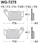 Тормозные колодки WRP WG-7275-F4 (FDB2005 / FA208 / FA213)